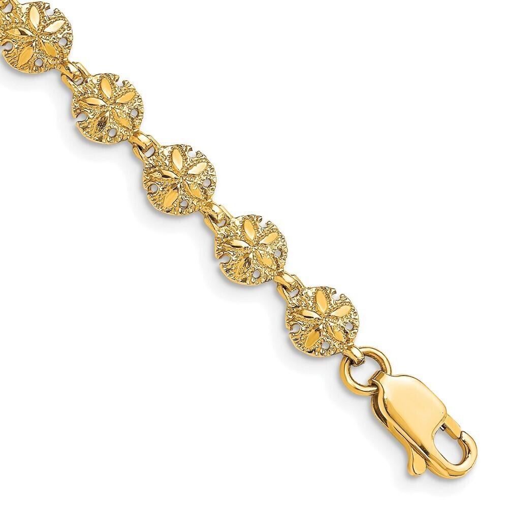 Kazi Luxury 14K Polished /Textured Mini Sand Dollar Bracelet